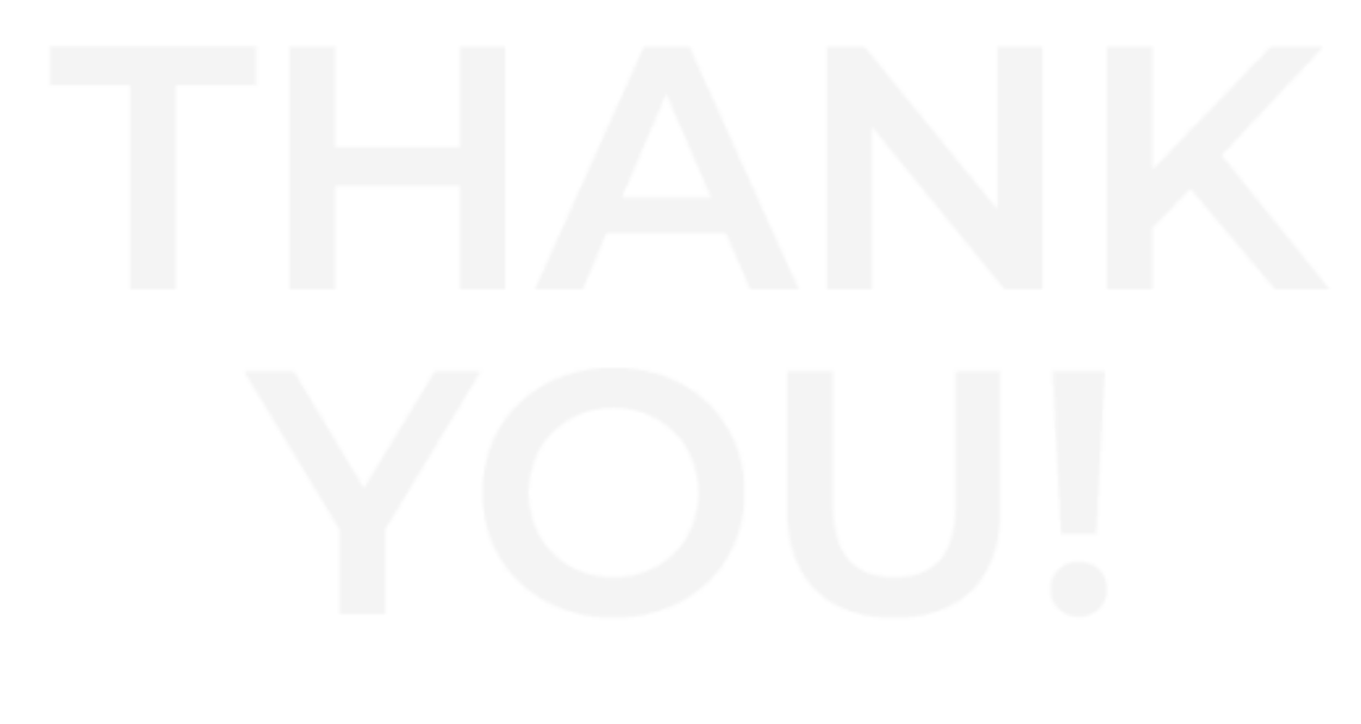 Large, white bold letters spell out "THANK YOU!" against a plain white background. The text is centered and easy to read.